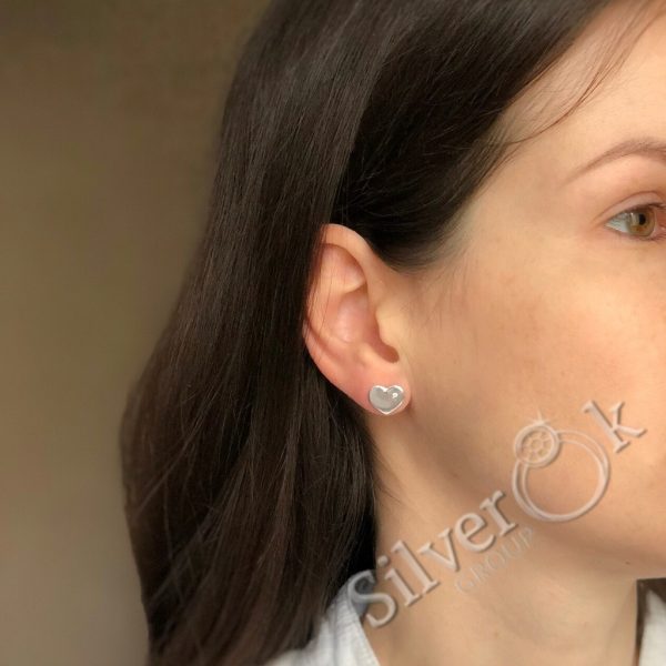 Сережки Сердечка з фіанітами 24089/99 - Зображення 3