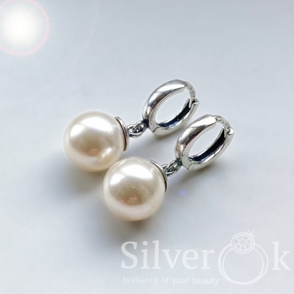 Сережки Конго з імітацією перлів 23153/3 - Зображення 3