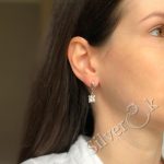 Сережки з квадратними фіанітами 4824 (Родовані) - Зображення 2