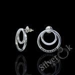 Круглі сережки з фіанітами 4886 (Родовані)