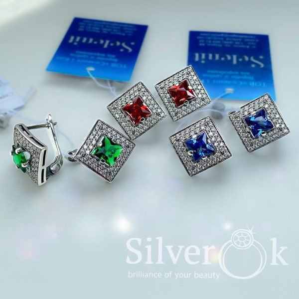 Сережки з квадратами 82052 - Зображення 3