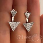 Сережки трансформери Трикутники 24080 - Зображення 4