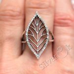 Каблучка Лист з фіанітами 81085 - Зображення 2