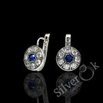 Круглі сережки з фіанітами 82026