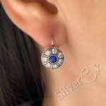 Круглі сережки з фіанітами 82026 - Зображення 2