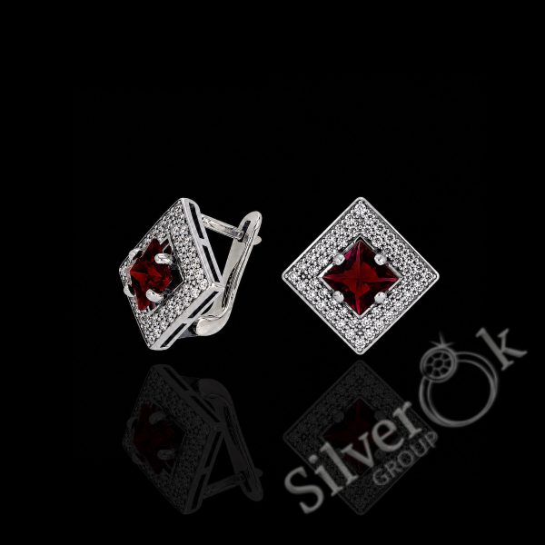 Сережки з квадратами 82052 - Зображення 1