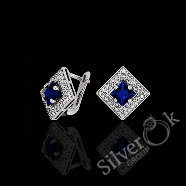 Сережки з квадратами 82052 - Зображення 3