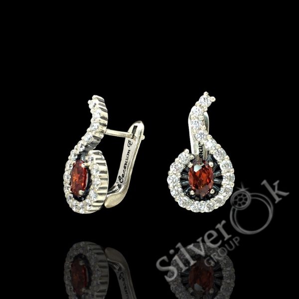 82069(гран) Сережки з фіанітами 82069 - Зображення 1