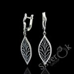 Сережки Листя з фіанітами 82085