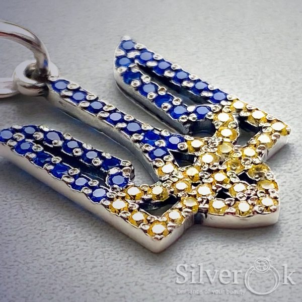 Підвіска Тризуб з фіанітами 32094/4 - Зображення 4