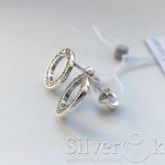Круглі сережки з фіанітами 23283/1 - Зображення 4