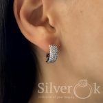 Сережки всипані фіанітами 20305 - Зображення 2