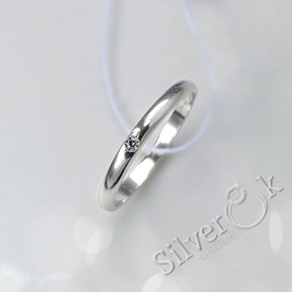 Вузька каблучка з фіанітом 11000/1 - Зображення 3