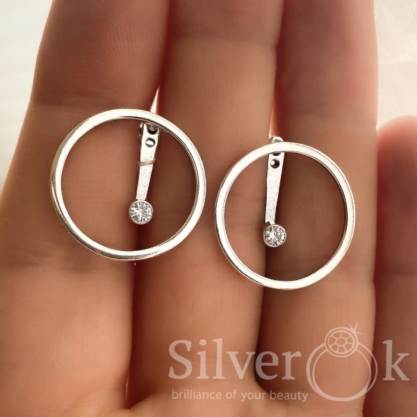 Круглі сережки трансформери 82087 - Зображення 3