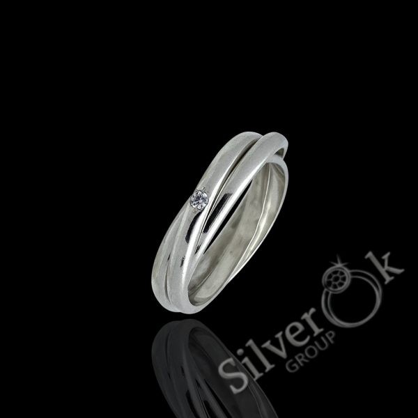 Каблучка Трініті з фіанітом 11000/2 - Зображення 1