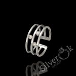 Каблучка Три Смужки з фіанітами 12045