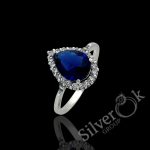 Каблучка Крапля з фіанітами 14069/1 - Зображення 3