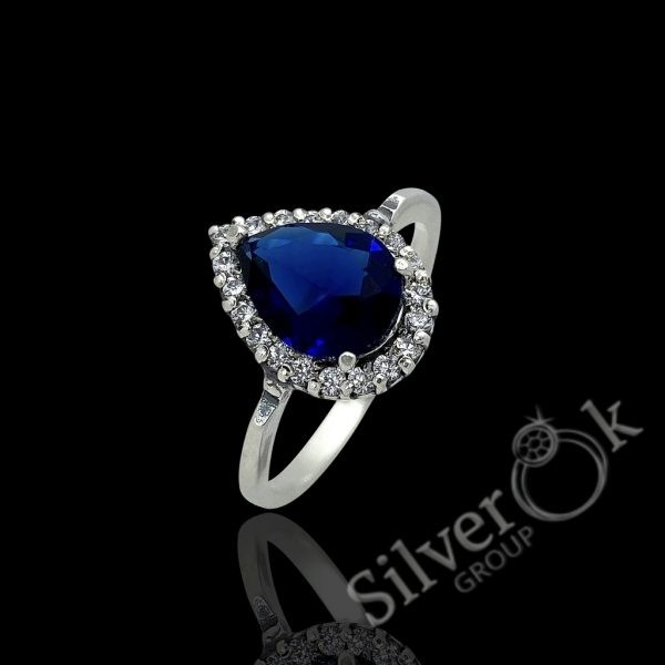 Каблучка Крапля з фіанітами 14069/1 - Зображення 3