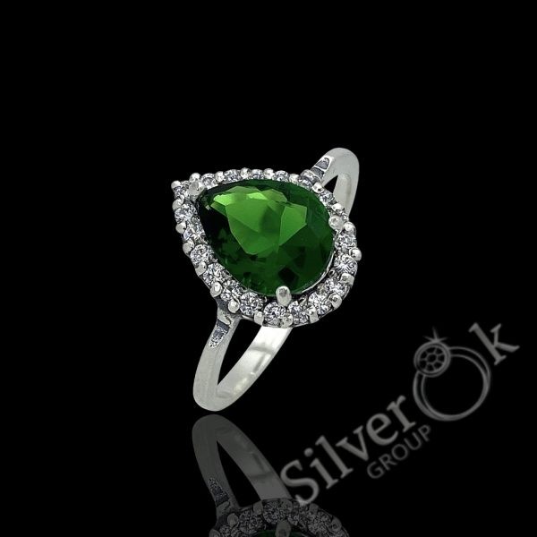 Каблучка Крапля з фіанітами 14069/1 - Зображення 1