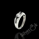 Чоловіча каблучка з квадратним фіанітом 15040