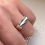 Чоловіча каблучка з фіанітами 15075 - Зображення 2