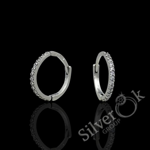 Маленькі сережки конго з фіанітами 23099 - Зображення 1