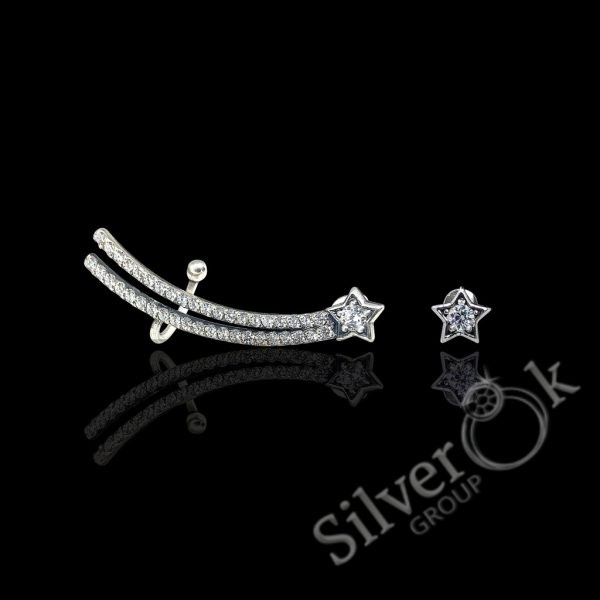 Сережки кафа та пусета Зірка 24093/1 - Зображення 1