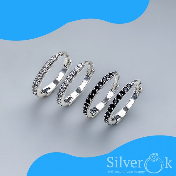 Маленькі сережки конго з фіанітами 23099 - Зображення 4