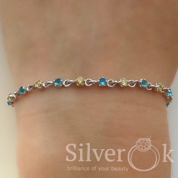 Браслет регульованої довжини з фіанітами 52007 - Зображення 2