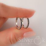 Маленькі сережки конго з фіанітами 23099 - Зображення 5