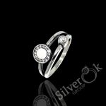 Подвійна каблучка з фіанітами 81086