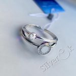 Подвійна каблучка з фіанітами 81086 - Зображення 3