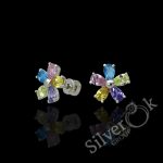 Сережки Кольорові Квіточки з закрутками 82075/1