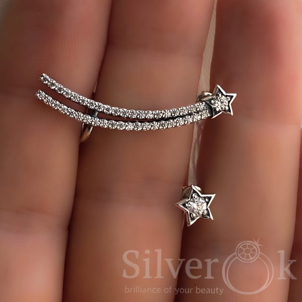 Сережки кафа та пусета Зірка 24093/1 - Зображення 3