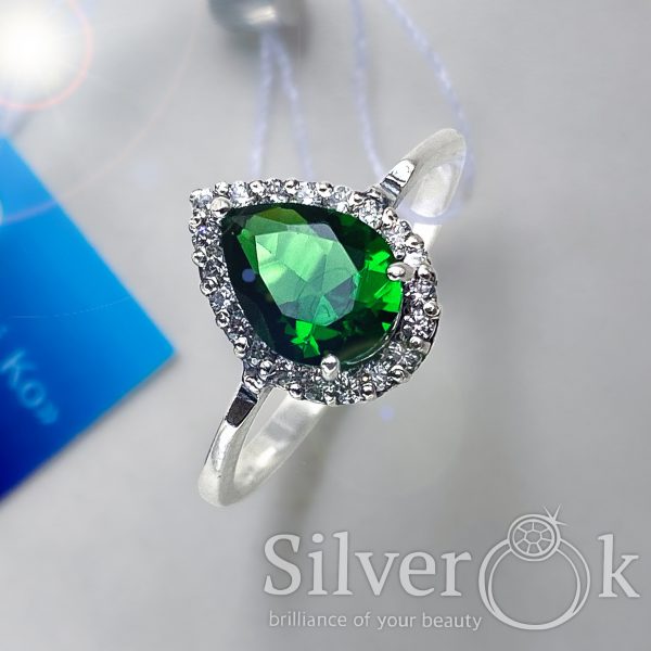 Каблучка Крапля з фіанітами 14069/1 - Зображення 4