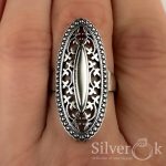 Широка ажурна каблучка 81077 - Зображення 2