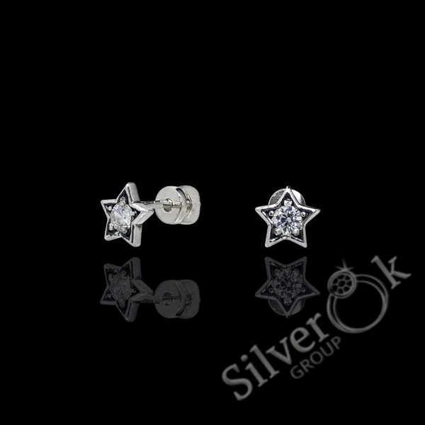 Сережки Зірочки з закруткою 24093/2 - Зображення 1