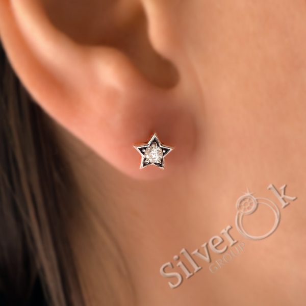 Сережки Зірочки з закруткою 24093/2 - Зображення 2