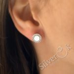 Круглі сережки з фіанітами 82086/1 - Зображення 2