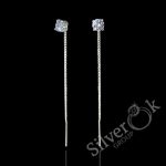 Сережки протяжки з фіанітом 23058/1