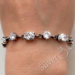 Браслет з фіанітами різної форми 50022 - Зображення 2