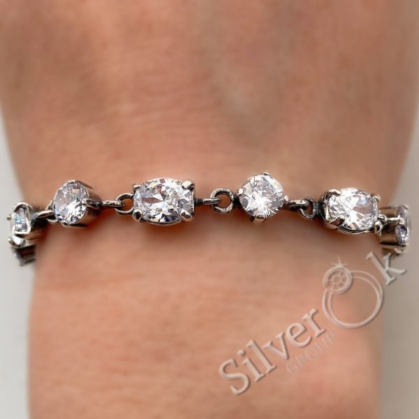 Браслет з фіанітами різної форми 50022 - Зображення 2