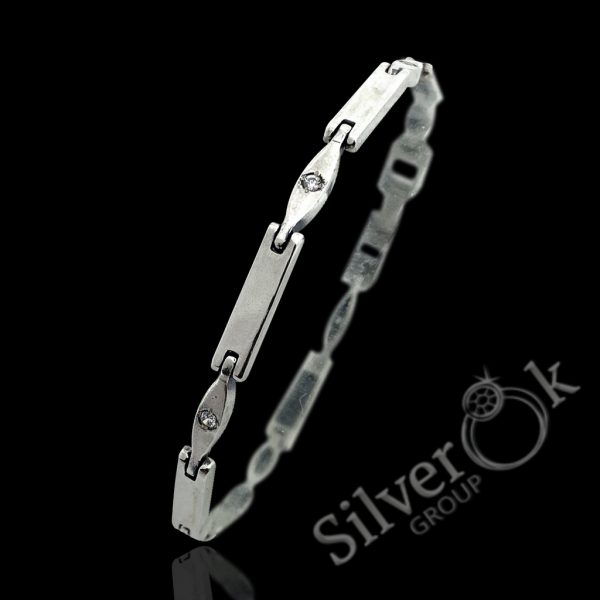 Вузький браслет з фіанітами 51043 - Зображення 1