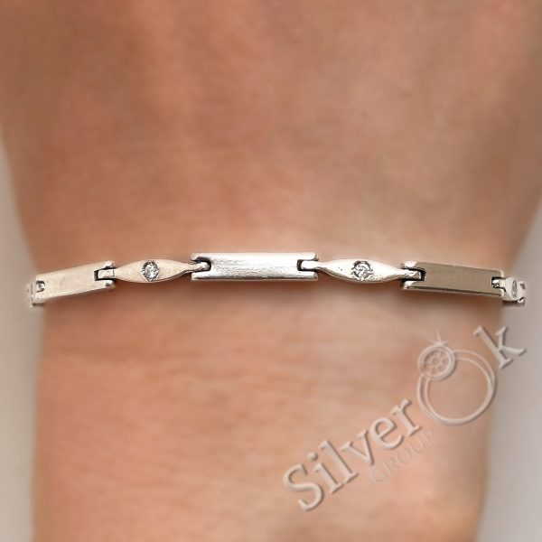 Вузький браслет з фіанітами 51043 - Зображення 2