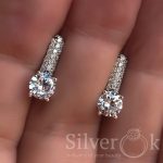 Сережки з розсипом фіанітів 82080 - Зображення 4