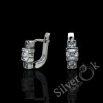 Сережки з квадратними фіанітами 20380 - Зображення 5