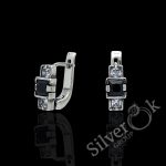 Сережки з квадратними фіанітами 20380 - Зображення 4