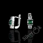 Сережки з квадратними фіанітами 20380