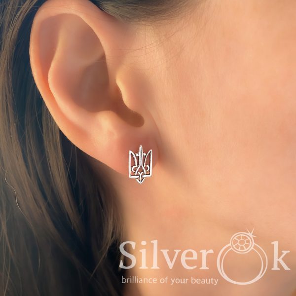 Сережки Тризуби на закрутках 23268/1 - Зображення 2