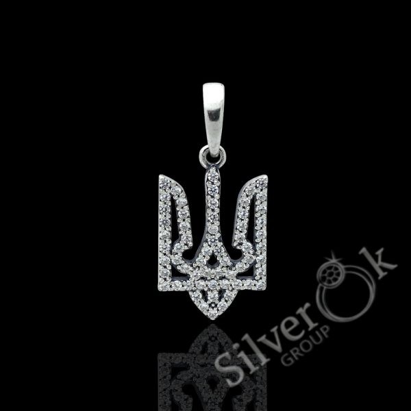 Підвіска Тризуб з фіанітами 32094/4б - Зображення 1